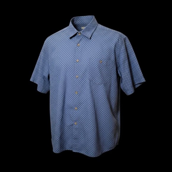 Moda Campia Mens Blue Short Sleeve Button-Up Shirt XXL 100% Cotton Classic Fit W - Picture 6 of 12